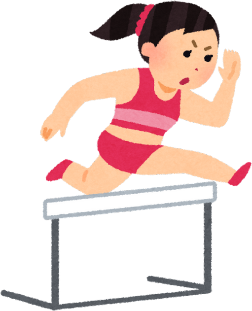 Illustration of a Female Athlete Hurdling